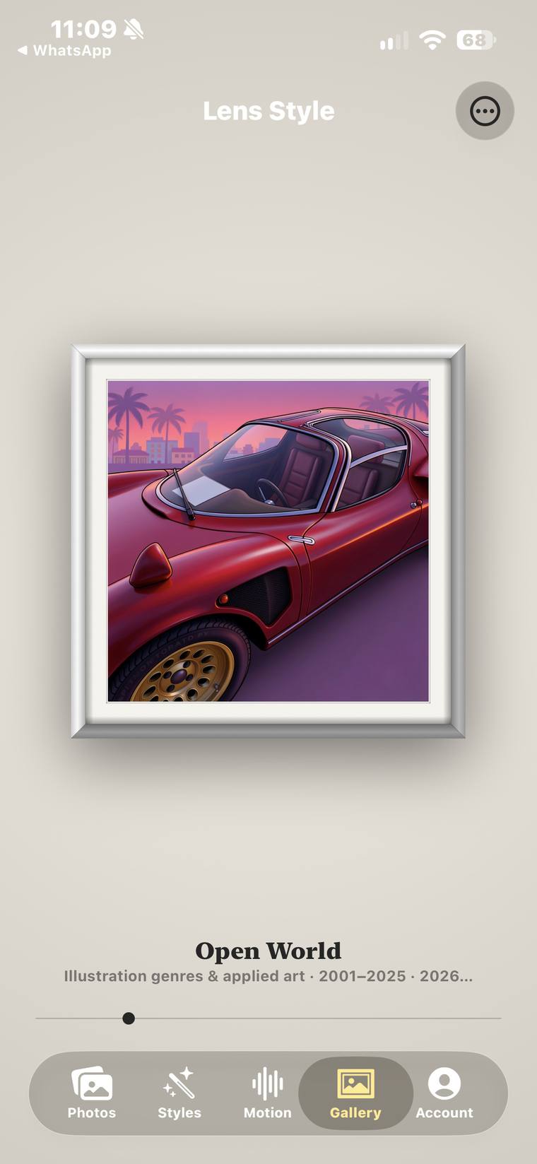 The Gallery: a finished picture hung in a frame